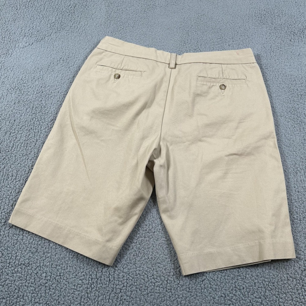 Ralph Lauren Sport Shorts Womens 12 Beige Bermuda Twill Cotton Logo Casual - Picture 5 of 15